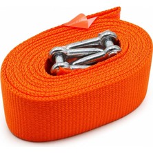 Çekme Halatı, Turuncu, 3 Metre, 3 Ton, 50 mm Genişlik, Vidalı Kancalı, Araç Kurtarma Için