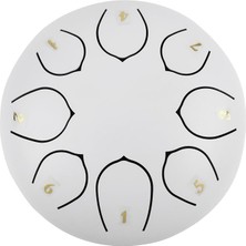 Jtn-68 8 Ses Ton Çelik Handpan Tongue Davulu, 6 Inç (15, 20 cm Çap), Beyaz