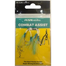 Han Fishing Hanfish Combat Blue 15GR Jigler Için Ikili Assist Iğne 2 Adet