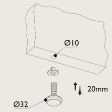 Ayak Oynar Başlı Metrik 10 mm