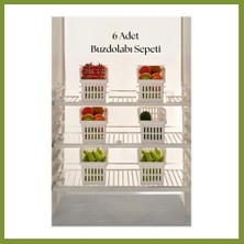 Bezos 6?lı Buzdolabı Organizeri Düzenleyici Çok Amaçlı Dolap Düzenleyici Beyaz 12X30X14 CM-DNY0008-6 Vlr