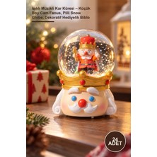 Yenilig 24 Adet Işıklı Müzikli Kar Küresi – Küçük Boy Cam Fanus, Pilli Snow Globe, Dekoratif Hediyelik Biblo