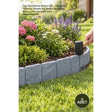 Yenilig 5 Adet Taş Görünümlü Bahçe Çiti – Geçmeli Tasarım, Plastik Dış Mekan Kenarlığı, Stone-Look Garden Fence