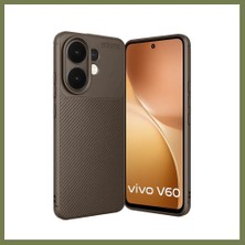 Candar Ticaret Vivo V60 5g Uyumlu Auto Focus Karbon Kapak - Kahverengi Srh