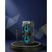 Teknodayım Bluetooth Taşınabilir Hoparlör LED Işıklı Fm Radyolu