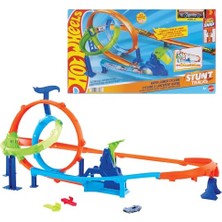 Esplendor Hot Wheels Akrobasi Pistleri Dolambaçlı Hız Pisti Oyuncak Araba, Pist ve Oyun Seti, 1:64 Ölçekli Metal Araç, 2 Çember ve 2 Çarpışma Alanı, Kolayca Birleştirilebilen Sistem, JHK73