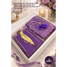 Yenilig 4 Adet Hediyelik Dev Set – Özel Çantalı ve Mor Renkli, Hediye Seti, Gift Set, Özel Günler Için Doğum Günü ve Kutlamalık