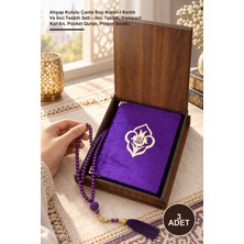 Yenilig 3 Adet Ahşap Kutulu Çanta Boy Kuran-I Kerim ve Inci Tesbih Seti – Inci Tesbih, Compact Kur'an, Pocket Quran, Prayer Beads