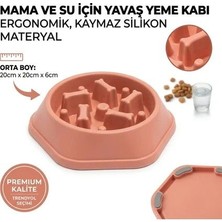 Patibon Kedi Köpek Yavaş Besleyici Mama Kabı - Anti-Boğulma & Sağlıklı Beslenme - Somon Mgc