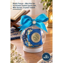 Yenilig 10 Adet Süslü Fanus – Mini Kur'an ve Kristal Tesbih Içeren Set, Mini Quran, Crystal Tasbih