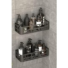 TeknoKapsül Aee® 2'li Plastik Duş ve Banyo Rafı | Yapışkanlı Montaj | 12X27X6.5 cm | Paslanmaz – Suya Dayanıklı Duş Banyo Organizer Düzenleyici