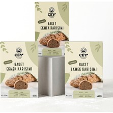 Cey Natural Foods 3’lü Glutensiz Baget Ekmek Karışımı Seti – Mayasız Ekmek Harcı (3 x 220 G)