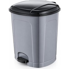 TeknoKapsül Orret Home 21 Litre Plastik Pedallı Çöp Kovası Iç Hazneli Iç Kovalı Kapaklı Çöp Kutusu, Pedallı Çöp Kutusu, Büyük Boy Mutfak Banyo Ofis Çöp Kovası(Gri)