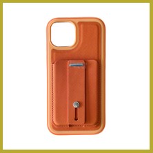 Bucuks iPhone 15 Uyumlu Latte Kartvizitli Kapak - Turuncu Bcks