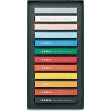TeknoKapsül Lyra Sanatçı Tebeşiri Polycrayons Yumuşak, Kare, Suyla Boyanabilir, Yazı Rengi: Çeşitli (12 Adet), 1 Paket 12 Adet