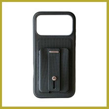 Bucuks iPhone 18 Pro Max/17 Pro Max Uyumlu Latte Kartvizitli Kapak - Siyah Bcks