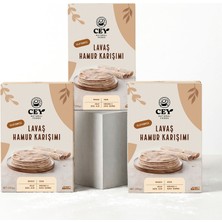 Cey Natural Foods 3’lü Glutensiz Lavaş Hamuru Karışımı Seti – Lavaş, Pizza ve Pide Için (3 x 220 G)