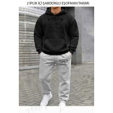 Zoka Wear Schrute Farms Dwight Schrute The Office Dizi Baskılı Üst Siyah Alt Gri Kapşonlu Takım