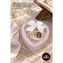 Yenilig 18 Adet Mika Tırtıklı Kutu – Inci Tesbih ve Taşlı Zikirmatik Için Beyaz Kutu, Pearl Rosary Prayer Beads