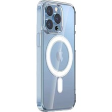 Lexroo Aple Için Uyumlu iPhone 14 Pro Max Kılıf M-Safe Şarj Özellikli Şeffaf Sert Pc Embos Kapak