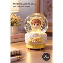 Yenilig 24 Adet Işıklı Kar Küresi – Küçük Boy Cam Fanus, Polyester Taban, Işıklı Dekoratif Biblo, Snow Globe, Hediyelik