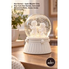 Yenilig 1 Adet Kar Küresi – Işıklı Müzikli Orta Boy Cam Kar Küresi, Dekoratif Masaüstü Biblo, Snow Globe