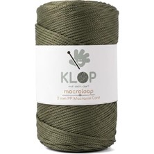 aklow akyoleticaret 2mm Polyester Makrome Ipi 230M 200GR Supla ve Çanta Ipliği (Haki)