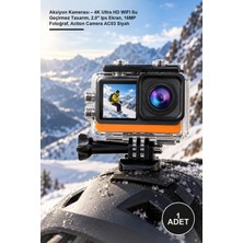 Yenilig 1 Adet Aksiyon Kamerası – 4K Ultra Hd Wıfı Su Geçirmez Tasarım, 2.0" IPS Ekran, 16MP Fotoğraf, Action Camera AC03 Siyah