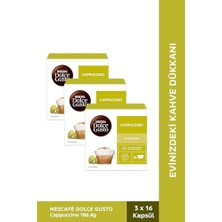 aklow akyoleticaret Nescafe Dolce Gusto Cappuccino Kapsül Kahve 16 Adet x 3 Kutu