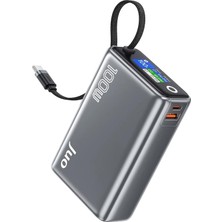 StepCo 25000MAH 100W LED Ekranlı Type-C Kablolu Powerbank Usb-A + Usb-C Macbook Notebook Telefon Taşınabilir Pd Hızlı Şarj Cihazı