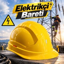 aklow akyoleticaret Sarı Elektrikçi Bareti Baş Koruyucu Baret En 397:2012+A1:2012 Standartlara Uygun Kayışlı Ter Bezli