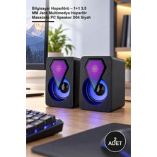 Yenilig 2 Adet Bilgisayar Hoparlörü – 1+1 3.5 mm Jack Multimedya Hoparlör Masaüstü Pc Speaker D04 Siyah