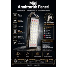 aklow akyoleticaret Telvesse 30 LED 5 Mod Mini Anahtarlık El Feneri Kırmızı-Beyaz Işık Type-C LED Lamba Acil Durum Işığı 6893