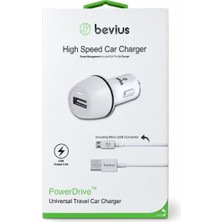 Bezos Micro USB Beyaz 12W Kablolu Araç Şarj Cihazı BVS-AU509 BZELDR05