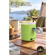 Yenilig 3 Adet D24 Bluetooth Hoparlör – Taşınabilir Portable Speaker, USB Destekli Sd/tf Kart Girişi, Ipx4 Su Geçirmez, 5W Yeşil