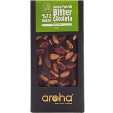 aklow akyoleticaret Aroha%72 Kakao Antep Fıstıklı Bitter Çikolata 100 G