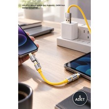Yenilig 5 Adet U23 4'ü 1 Arada Silikon Şarj Kablosu – 240W Hızlı Şarj, Usb-A/type-C Giriş, Type-C/lightning Çıkış, Sarı, Data Cable Charging Cable