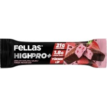 aklow akyoleticaret Fellas Çikolata Kaplı Highpro+ Protein Bar - Çilekli (50G)