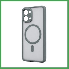 Liyanos Redmi 15C 5g Uyumlu Loji Magsafe Kapak - Gri LYN00001
