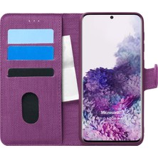 Str Store Samsung Galaxy S20 Plus Için Kılıf Fabric Book Wallet Mor [galaxy S20 Plus ile Uyumlu Kılıf - Mor]