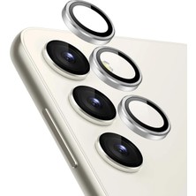StepCo Samsung Galaxy S25 Ile Uyumlu Safir Kamera Koruyucu Kolay Kurulum Aparatlı 9h Sertliğinde Safir Kamera Koruyucu (Gümüş)