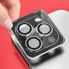 StepCo iPhone 15 ile Uyumlu Kolay Takma Aparatı Bulunan Görüş Açısını Bozmayan Yüksek Çözünürlüklü Dizayn Z-Cl-12 Premium Advice Safir Kamera Lens Koruma Siyah