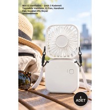 Yenilig 1 Adet Mini El Vantilatörü – Şarjlı 3 Kademeli Taşınabilir Vantilatör, El Fanı, Handheld Fan, Seyahat Ofis Beyaz