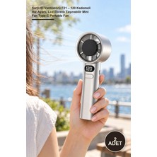 Yenilig 2 Adet Şarjlı El Vantilatörü F21 – 120 Kademeli Hız Ayarlı, LCD Ekranlı Taşınabilir Mini Fan Type-C Portable Fan