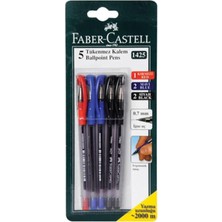 OEM Faber-Castell 1425 Tükenmez Kalem Seti, 5'li, 0.7mm, Kırmızı-Mavi-Siyah