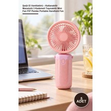 Yenilig 5 Adet Şarjlı El Vantilatörü – Katlanabilir Masaüstü 3 Kademeli Taşınabilir Mini Fan F57 Pembe Portable Handheld Fan