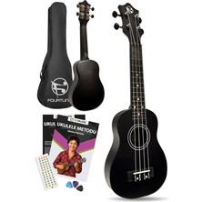 Loki SP-21BK Soprano Siyah Ukulele Seti (Başlangıç Seviye) (Siyah)