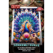 Ferinja Görkemli Duruş - 5d Elmas Boyama Seti Hobi Kiti - Diamond Painting - Mozaik Goblen Boncuk Taşlı Puzzle Pano Tablo 30X40 cm