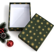 StepCo Yılbaşı Hediye Kutusu – 28X20X8 cm Noel Temalı Kapaklı Hediye Kutusu | Dayanıklı Karton, Varak Detaylı Yeni Yıl Hediye Paketi Kutusu Model 1