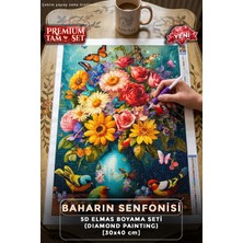 Ferinja Baharın Senfonisi - 5d Elmas Boyama Seti Hobi Kiti - Diamond Painting - Mozaik Goblen Boncuk Taşlı Puzzle Pano Tablo 30X40 cm